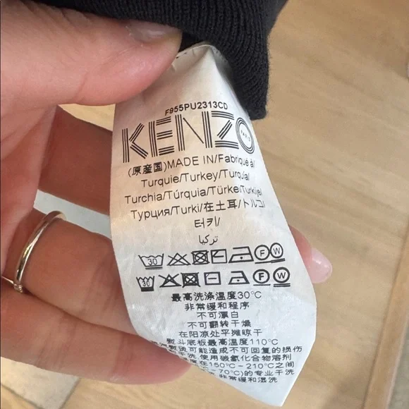 NWOT KENZO Paris Colorblock Knit Sweater Blue Red Black Size M - Picture 7 of 7